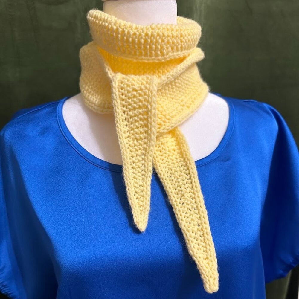 Basic Knitted Scarf Sophie Scarf Neck Warmer Tie Handmade Small Luxurious